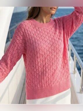 Anniewear NWT pink Pointelle sweater, large